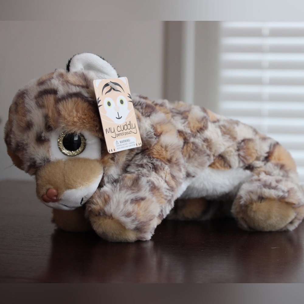 Plush Pencil Case My Cuddly Buddy Fuzzy Leopard Pencil Pouch